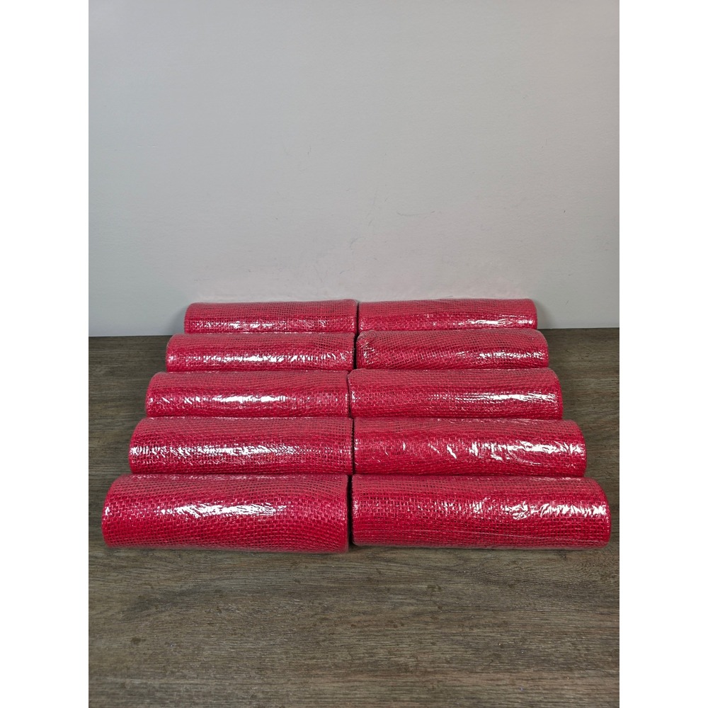 Lot of Ten (10) Rolls of Red Soft Poly Mesh 10" by 18' NEW